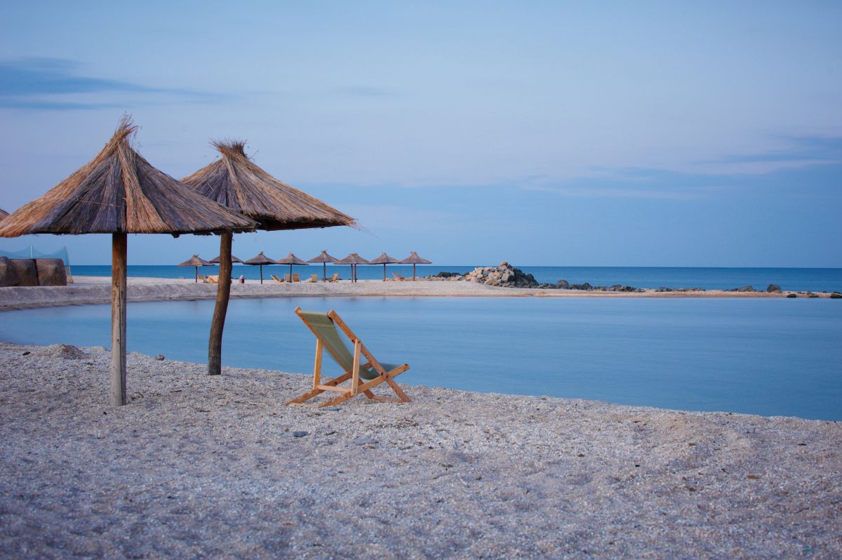 Private strand med luksuslounger